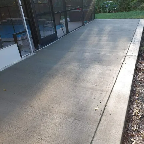 Concrete pool deck walkway